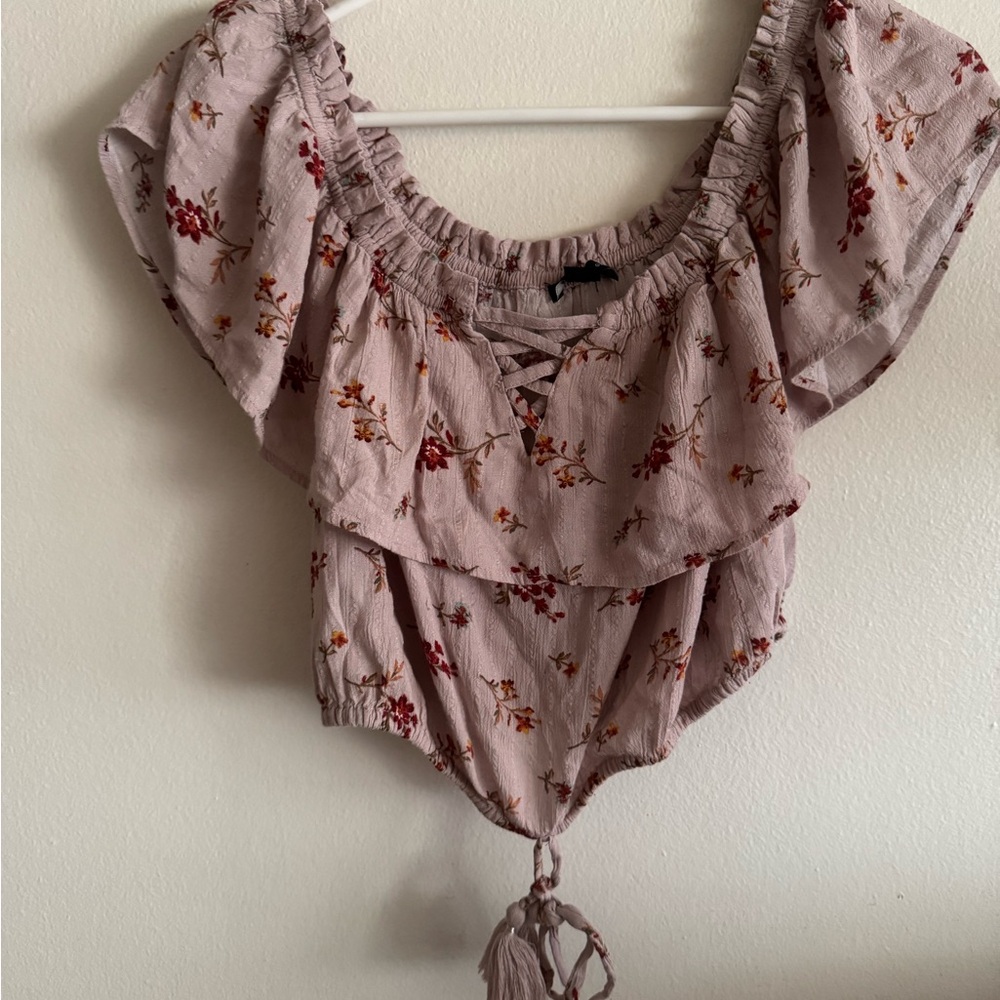 American Eagle Ruffle Crop Top Sz Small